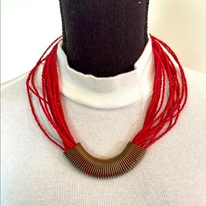 Elegant Red and Gold Necklace